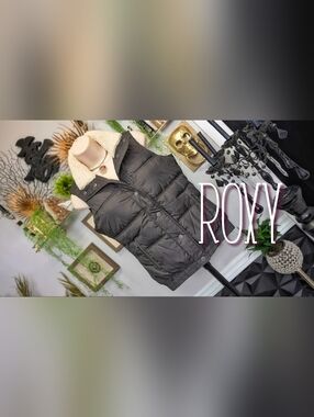 Roxy Black Puffer Vest XS-SM